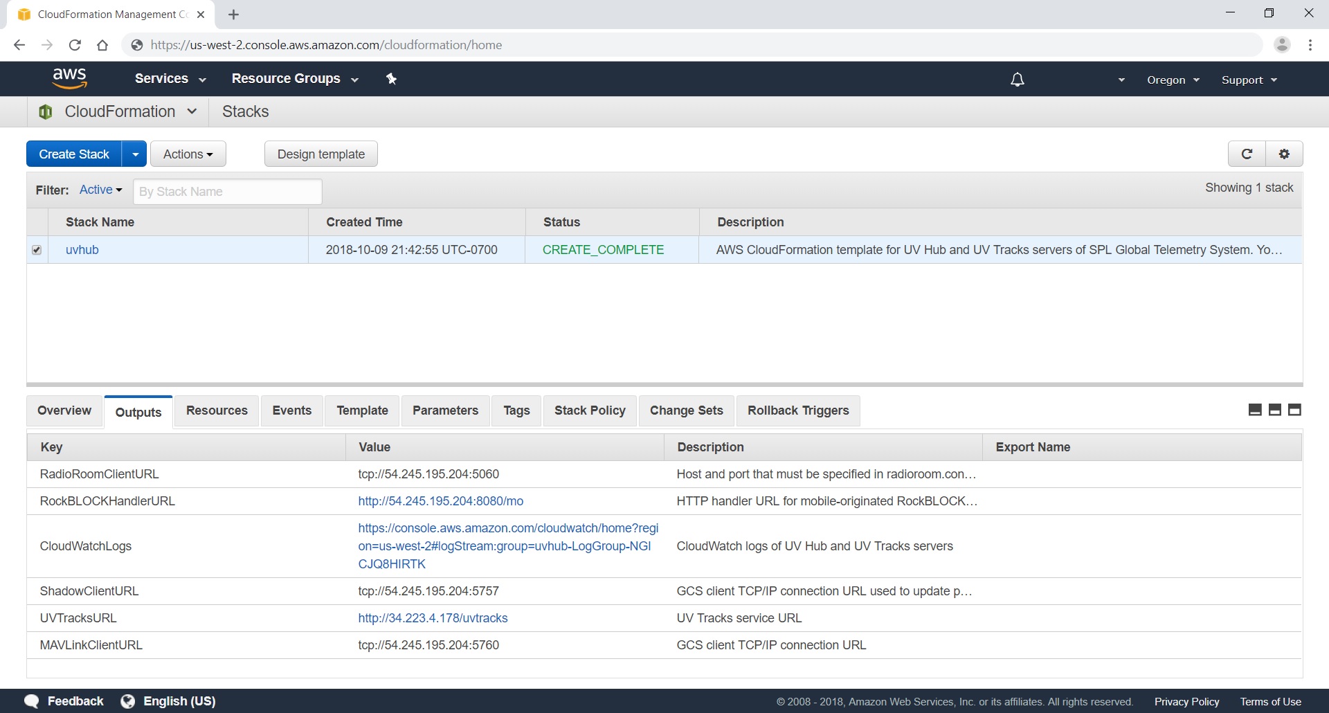 UV Hub CloudFormation template